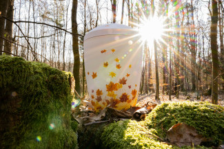 Urne auf einem Friedhof